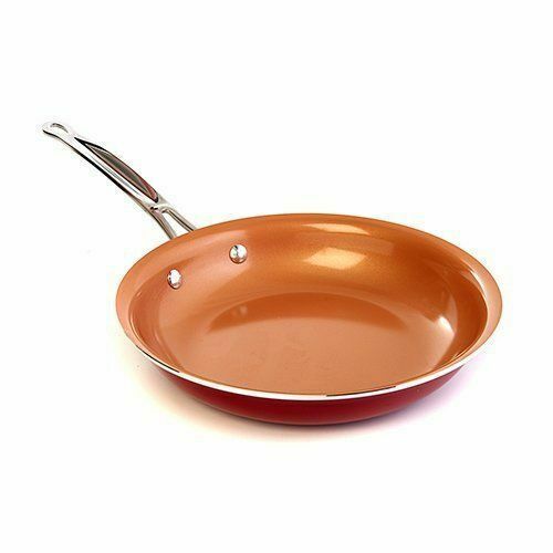 Copper Chef 12" Diamond Round Frying Pan Glass Lid, As Seen On TV New