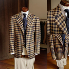 2 Piece Plaid Single Breasted 2-Button Fit Suit Classic Blazer for Daily Party