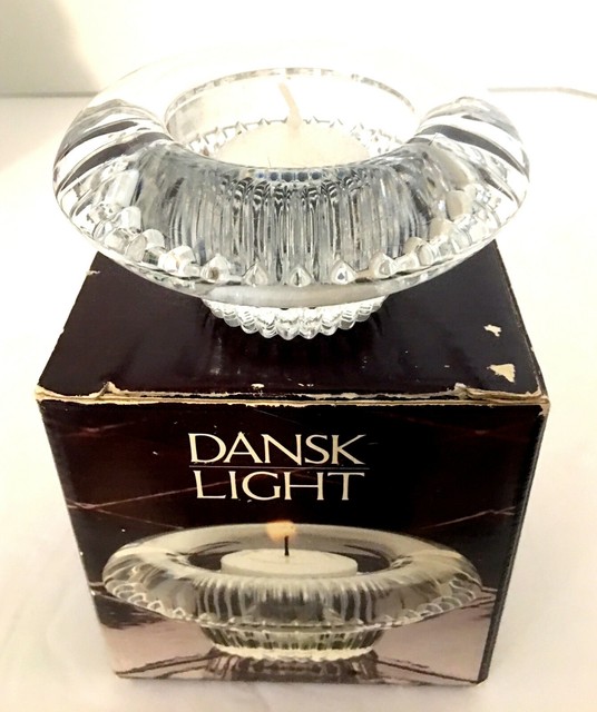 Dansk Fluted Crystal Votive Candle Holder Jens Quistgaard 3.5" diam