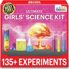 Girls Science Kit for Kids 6-12, STEM Learning & 135+ Experiments, Birthday Gift