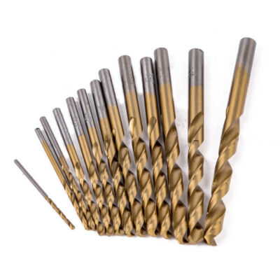 HSS Drill Bits 1 - 12mm Titanium Tin Coated Twist Jobber Drills for Metal Wood