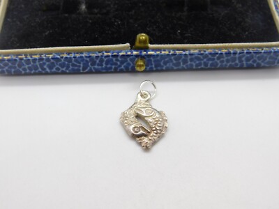 Sterling Silver Pisces Zodiac Star Sign Charm Pendant Vintage c1970 ...