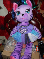 Build A Bear Teegan Honey Girls HG Purple Cat Tiger Kitty Rock Star.