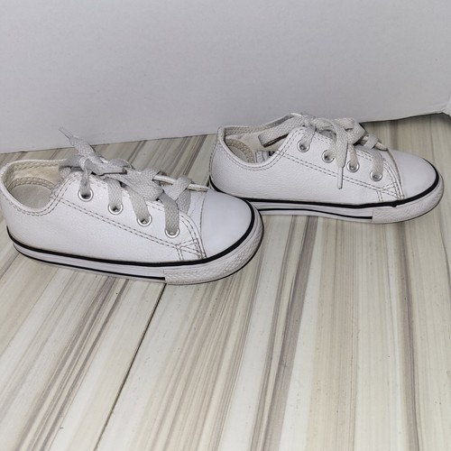 Converse All Star Chuck Taylor Low Tops Shoes Toddler Kid Size 8 White/Black - Picture 3 of 10