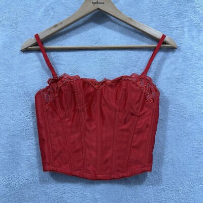 Savage Fenty Satin Corset Top Women 6 Red Lace Sensual Lingerie Valentine