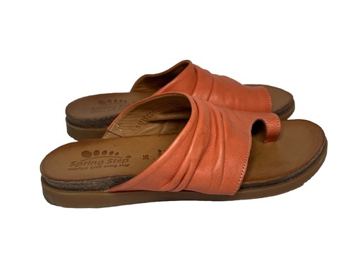 Spring Step Leather Thong Sandals Bates Coral 36 US 5.5/6 - Picture 2 of 5