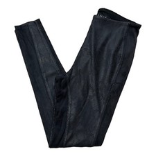 Lysse Vegan Faux Suede Snake Pant Womens S High Rise Shaping Legging Black Gray