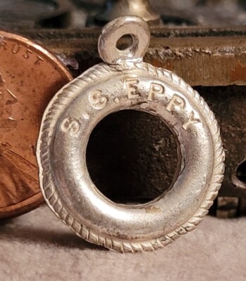 Vintage Metal Clad SS EPPY LIFE PRESERVER LIFE RING charm prize jewelry 