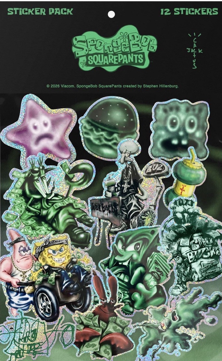 Travis Scott Cactus Jack X SpongeBob SquarePants 12 - Sticker Pack