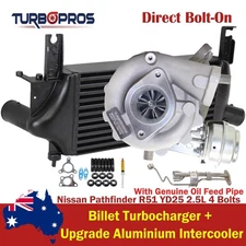 Upgrade Billet Turbo+75mm Intercooler&Hoses For Nissan Pathfinder R51 YD25 2.5L