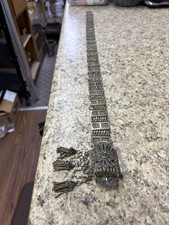 Vintage art Deco Filigree Chain Belt Gold Colored with ornate buckle. 38" long.