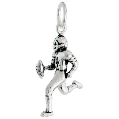 925 Sterlingsilber Laufen Fußballspieler Charm Anhänger 7/8 (22mm) Zoll hoch