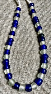 Choice Strand of 43 Medium Antique High-graded Dutch Dogon Glass Trade Beads