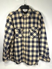 Vintage 70s Woolrich Plaid Flannel Shirt Men  s Large Jacket Chore Coat USA Wool