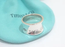 Tiffany & Co. Sterling Silver 1837 Wide 12mm Band Ring Size 7"