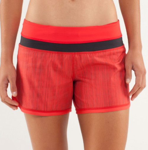 EUC Lululemon 4 Groovy Run Shorts Coral running z… - image 2
