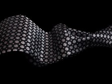 VERSA - Black Silver  Pink Square Stripe 100 Silk Neck Tie 3.6  W X 58  L