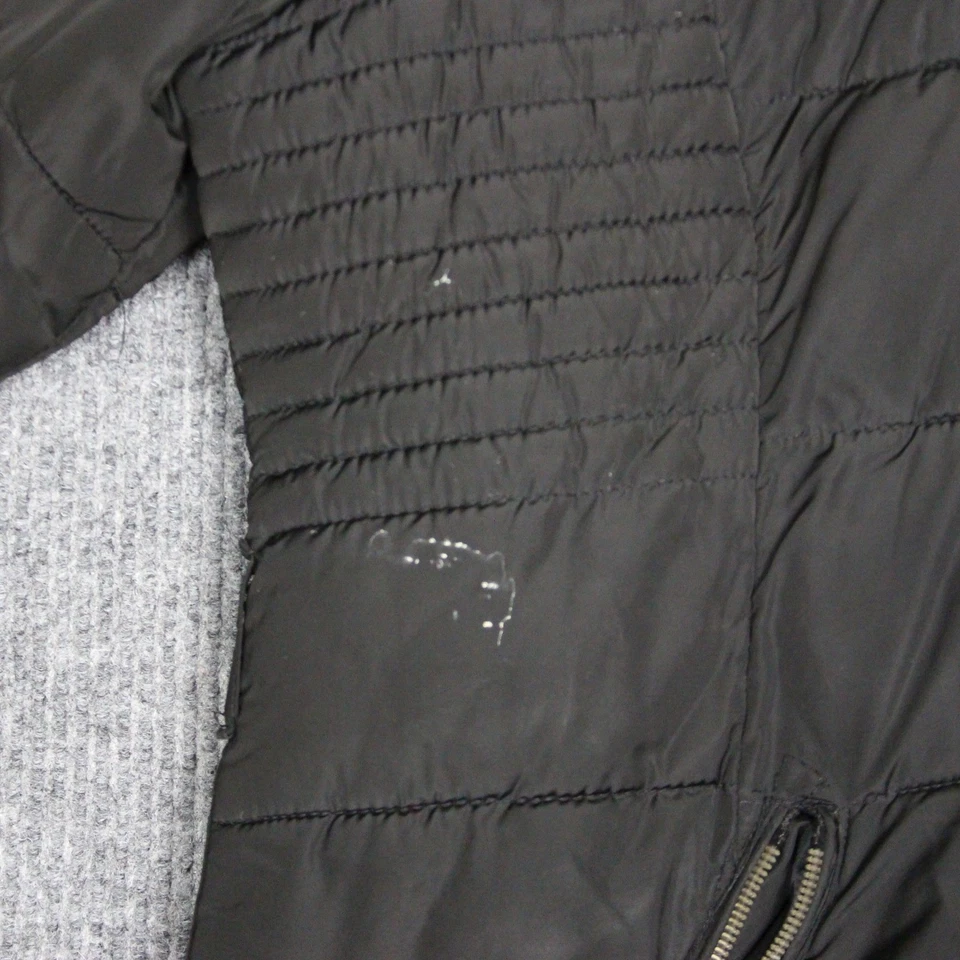 Abrigo acolchado negro de piel sintética con capucha y bolsillos delanteros chaqueta para mujer YMI Collection 3X Foto 2 de 4