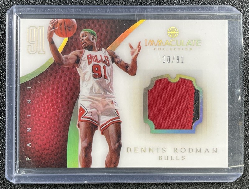 DENNIS RODMAN 2012-13 PANINI IMMACULATE COLL #17 NUMBERS PARALLEL GU PATCH 10/91