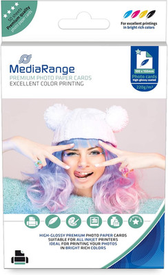MediaRange 100x150mm Photo Paper Cards for inkjet printers, high-glossy coated, 