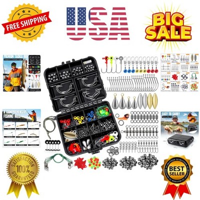 187/343pcs Fishing Accessories Kit, Organized Fishing Tackle Box with Tackle ...
