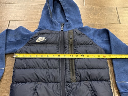 Nike Sportswear 800 Aeroloft Tech Boys Blue Down Hooded Jacket Size S 717104 451 - Picture 12 of 12