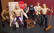 1999 Jakks-Pacific WWF wrestlers The Rock HHH Test B Gunn Jesse James Sh McMahon