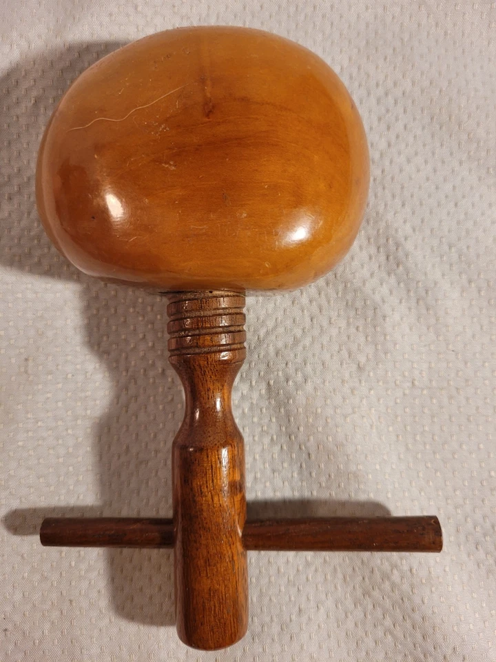 Unique Vintage Wood Nut Cracker Nutcracker Wooden Screw Type - Image 2 of 3