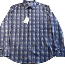Robert Graham Dunkirk Shirt Mens 2XL Skulls All Over Jacquard Stripe NWT
