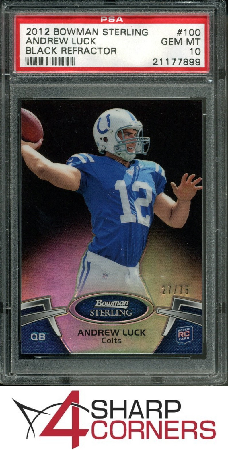 Andrew Luck Bowman Sterling #100 Black Refractor