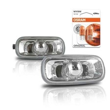 2 Seitenblinker klarglas Chrom Rechts / Links Osram Birnen paßt für Audi A6 4F