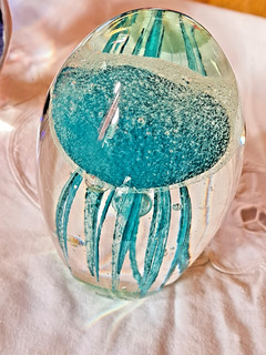 Murano Paperweight Briefbeschwerer Qualle 11 5cm hoch Türkis Vintage rar