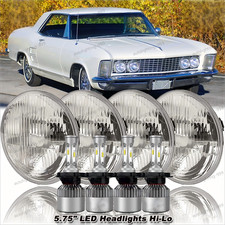 4pcs 5 34 5.75 Led Headlights Round Halo Drl Fit Buick Riviera 1963-1974