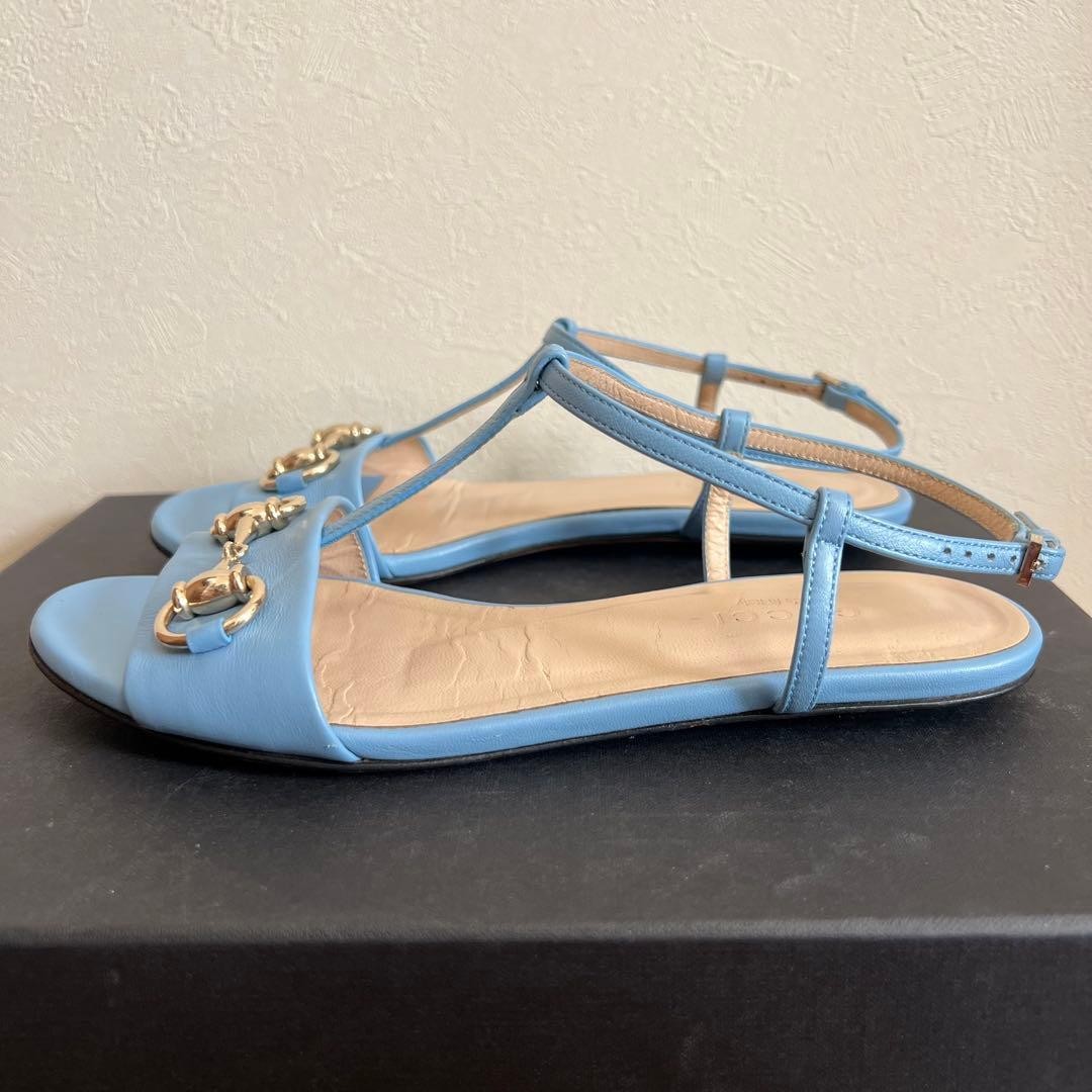 Gucci Strap Flat Sandals Shoes Light Blue Size 34 US About 4 For Women thumbnail 24