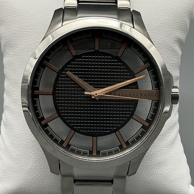 Armani Exchange Mens Watch 46mm Black Dial Stainless AX2199 New Battery 7.75''