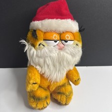 VINTAGE 1981 DAKIN GARFIELD SANTA CLAUS CHRISTMAS STUFFED ANIMAL PLUSH TOY