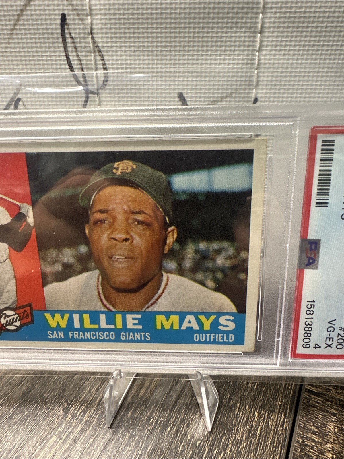 1960 Topps #200 Willie Mays San Francisco Giants PSA 4 VG-EX Trading Card view 3