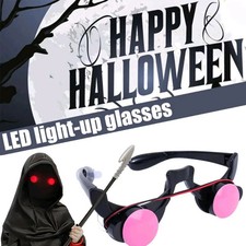 Halloween Red Eye Glasses Scary Costume Props Glow in Dark Party Decor