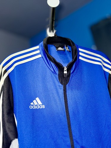 Adidas Climacool Full Zip Jacket Blue Stripe Logo Track Jacket Boy's Size Large - Picture 4 of 13