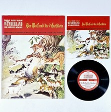 ©1969 Bastei WUNDERLAND Märchenbuch mit Schallplatte DER WOLF & DIE 7 GEISSLEIN