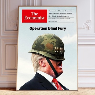 Economist Operation Blind Fury Political Satire Magazine Cover Poster