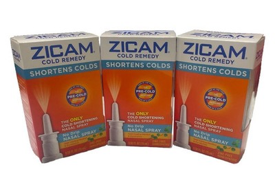 3 Zicam Cold Remedy No Drip Zinc-Free Homeopathic Nasal Spray 0.5 oz - 12-2027