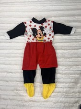 Vintage Disney by Jog Togs Mickey Mouse Infant Footie Sleeper Small Birth-14lbs