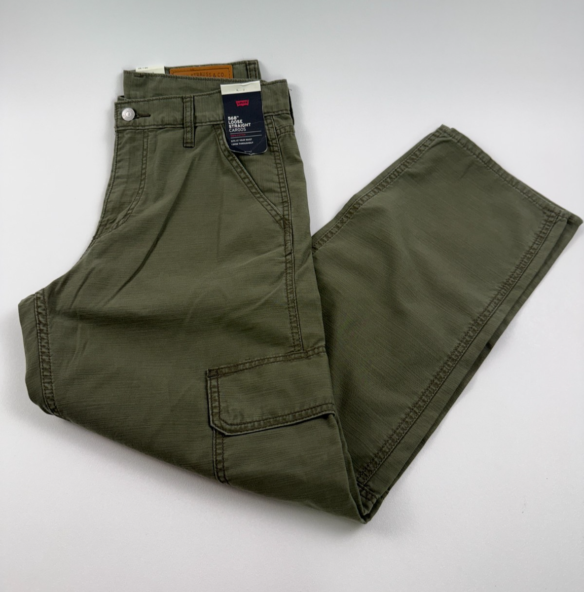 Levi's Men 568 Loose Straight Zip Fly Cargo Twill Pants 29x30