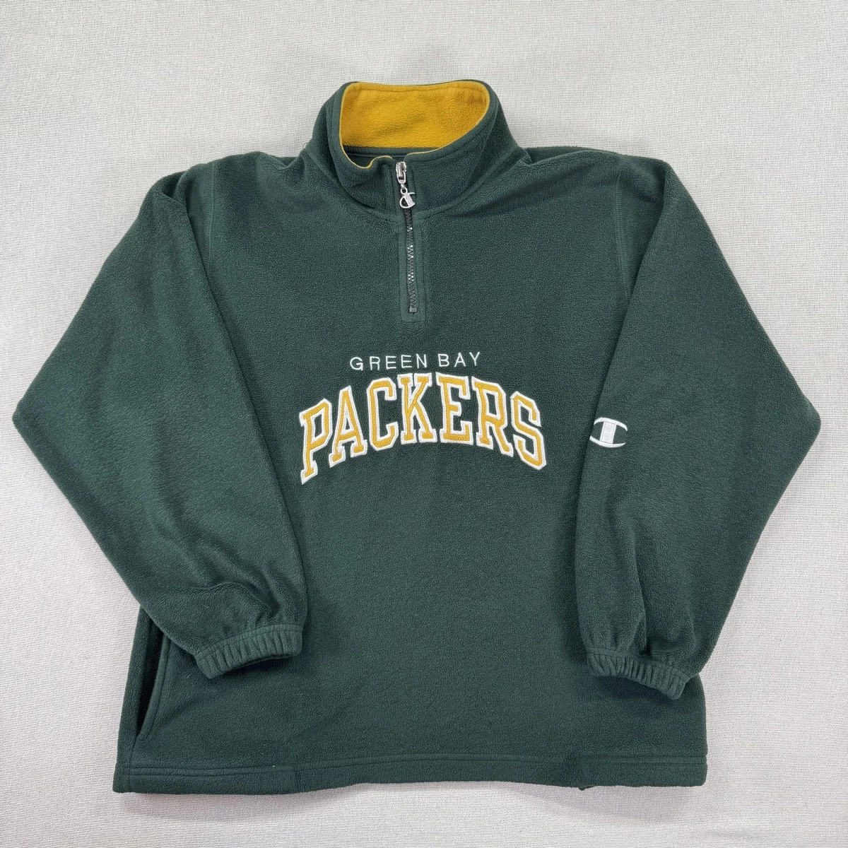 チャンピオン　90s　グリーンベイパッカーズ　フリース　ハーフジップ　デカロゴ Champion Green Bay Packers NFL Sweatshirts for sale | eBay
