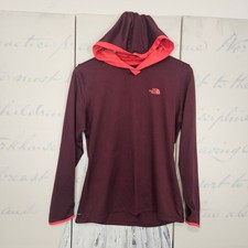 The North Face Womens Burgundy Flashdry Hoodie Thumbhole Athleisure M