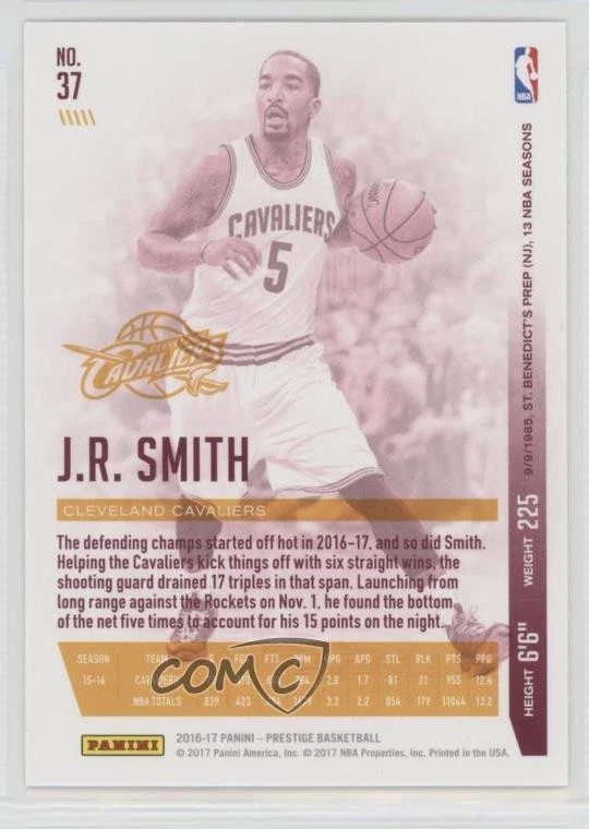 2016-17 Panini Prestige Metalized JR Smith #37 - Image 2 of 2