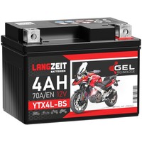 Langzeit Gel Roller Batterie 12V 4Ah YTX4L-BS CTX4L-BS 50314 Motorradbatterie