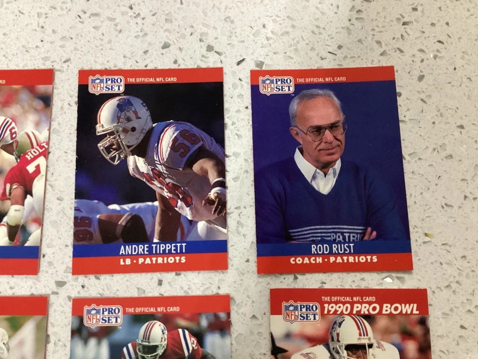 1990 Pro Set Series 1 New England Patriots Team Set 10 Football Cards - Image 3 of 4