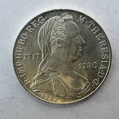 1967 Austrian Silver Coin 25 Schilling Maria Theresa 0.800